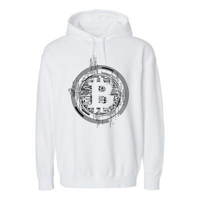 Bitcoin Chip Logo Garment-Dyed Fleece Hoodie