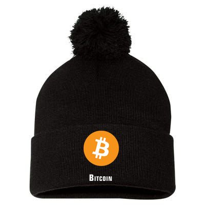 Bitcoin Classic Pom Pom 12in Knit Beanie