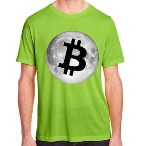 Bitcoin Cryptocurrency Fly Me To The Moon Logo Adult ChromaSoft Performance T-Shirt