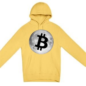 Bitcoin Cryptocurrency Fly Me To The Moon Logo Premium Pullover Hoodie