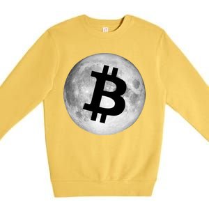 Bitcoin Cryptocurrency Fly Me To The Moon Logo Premium Crewneck Sweatshirt