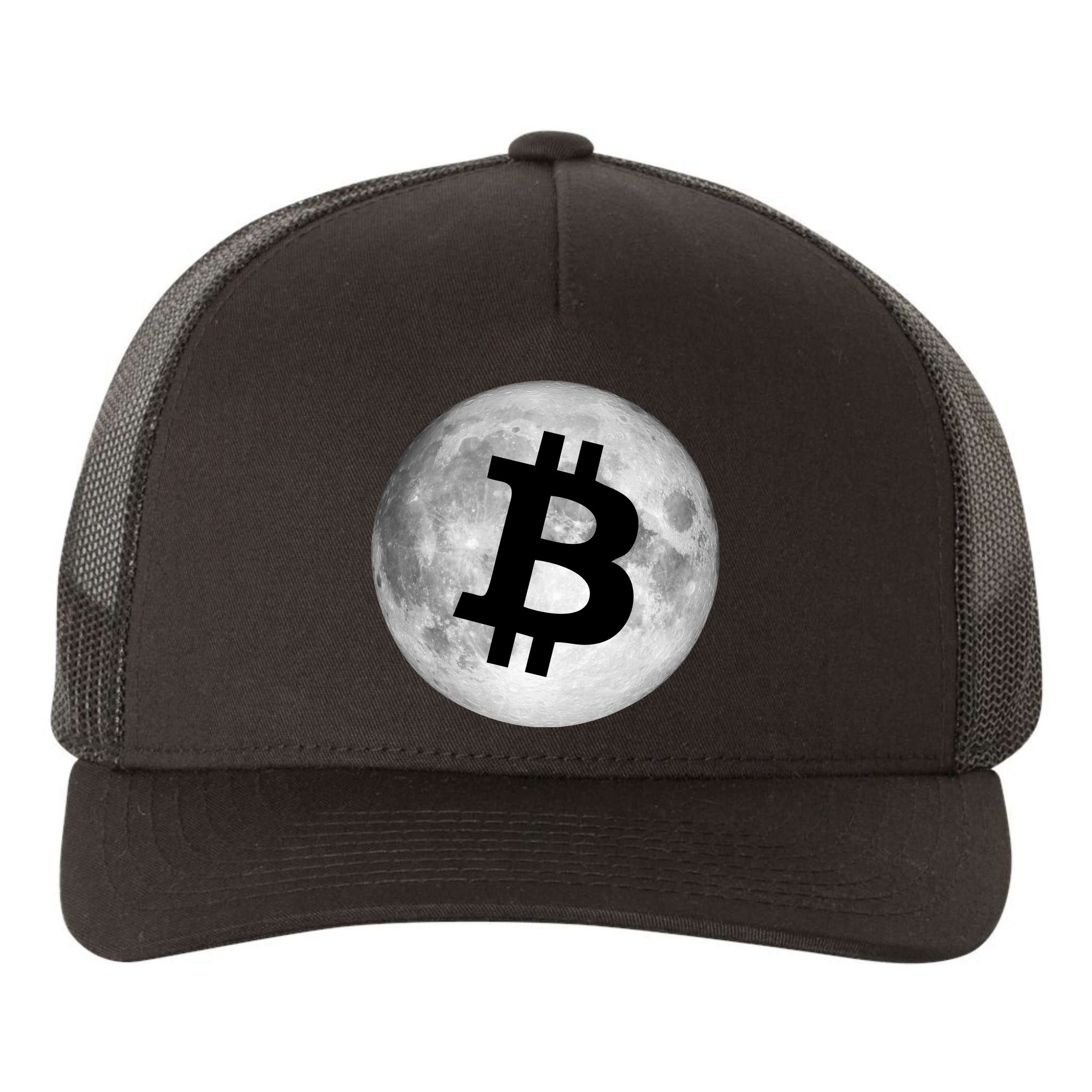 Bitcoin Cryptocurrency Fly Me To The Moon Logo Yupoong Adult 5-Panel Trucker Hat