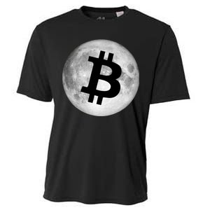 Bitcoin Cryptocurrency Fly Me To The Moon Logo Cooling Performance Crew T-Shirt