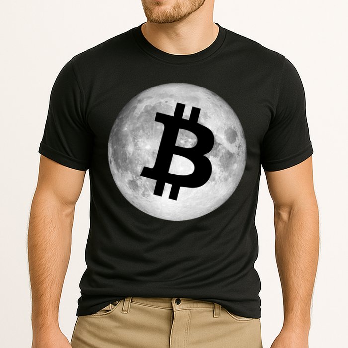Bitcoin Cryptocurrency Fly Me To The Moon Logo Performance Shirt