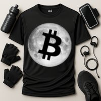 Bitcoin Cryptocurrency Fly Me To The Moon Logo Performance Shirt
