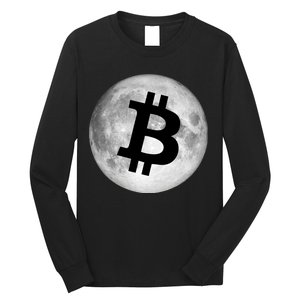 Bitcoin Cryptocurrency Fly Me To The Moon Logo Long Sleeve Shirt