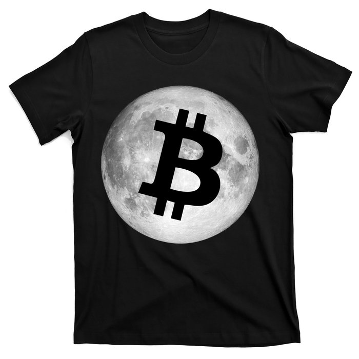 Bitcoin Cryptocurrency Fly Me To The Moon Logo T-Shirt