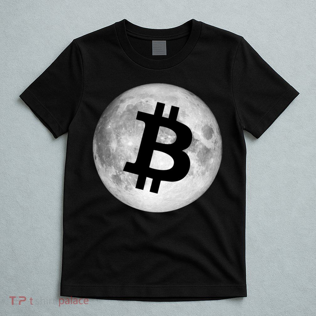 Bitcoin Cryptocurrency Fly Me To The Moon Logo T-Shirt