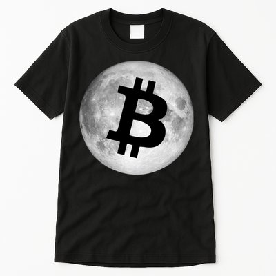 Bitcoin Cryptocurrency Fly Me To The Moon Logo Tall T-Shirt
