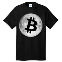 Bitcoin Cryptocurrency Fly Me To The Moon Logo Tall T-Shirt