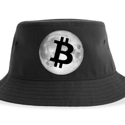 Bitcoin Cryptocurrency Fly Me To The Moon Logo Sustainable Bucket Hat