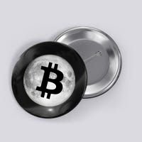 Bitcoin Cryptocurrency Fly Me To The Moon Logo Button