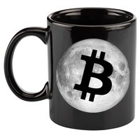Bitcoin Cryptocurrency Fly Me To The Moon Logo 11oz C Handle Ceramic Mug