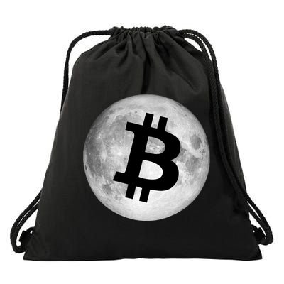 Bitcoin Cryptocurrency Fly Me To The Moon Logo Drawstring Bag