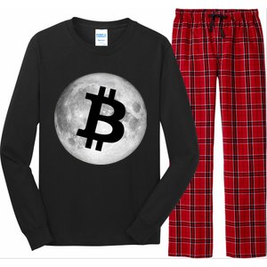 Bitcoin Cryptocurrency Fly Me To The Moon Logo Long Sleeve Pajama Set