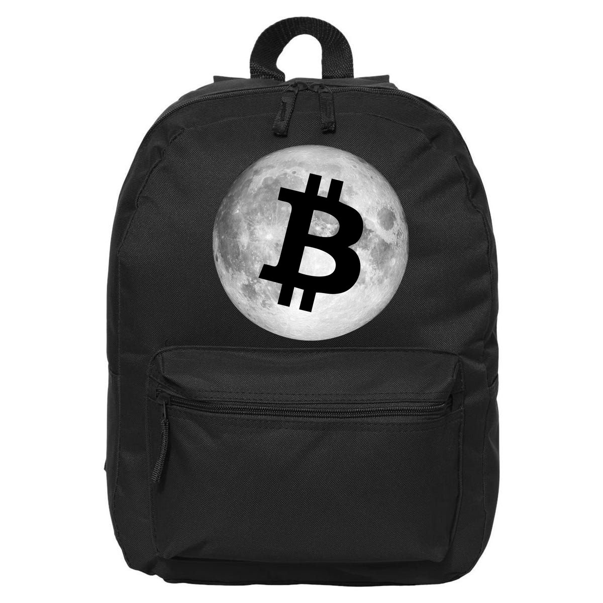 Bitcoin Cryptocurrency Fly Me To The Moon Logo 16 in Basic Backpack