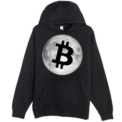 Bitcoin Cryptocurrency Fly Me To The Moon Logo Premium Pullover Hoodie