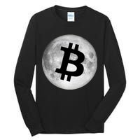 Bitcoin Cryptocurrency Fly Me To The Moon Logo Tall Long Sleeve T-Shirt