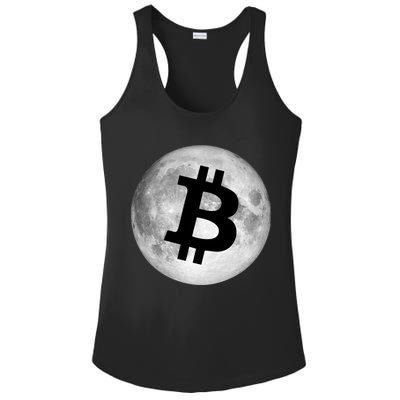 Bitcoin Cryptocurrency Fly Me To The Moon Logo Ladies PosiCharge Competitor Racerback Tank