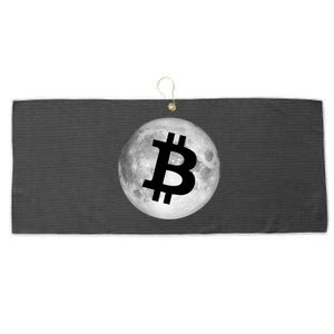 Bitcoin Cryptocurrency Fly Me To The Moon Logo Large Microfiber Waffle Golf Towel