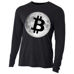 Bitcoin Cryptocurrency Fly Me To The Moon Logo Cooling Performance Long Sleeve Crew