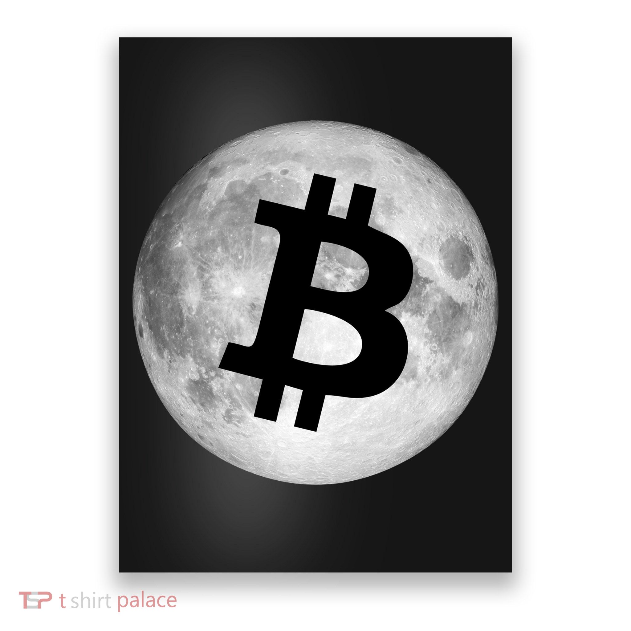 Bitcoin Cryptocurrency Fly Me To The Moon Logo Poster