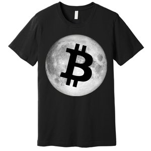 Bitcoin Cryptocurrency Fly Me To The Moon Logo Premium T-Shirt