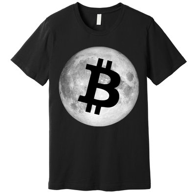 Bitcoin Cryptocurrency Fly Me To The Moon Logo Premium T-Shirt
