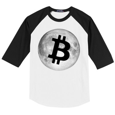 Bitcoin Cryptocurrency Fly Me To The Moon Logo Baseball Sleeve Shirt
