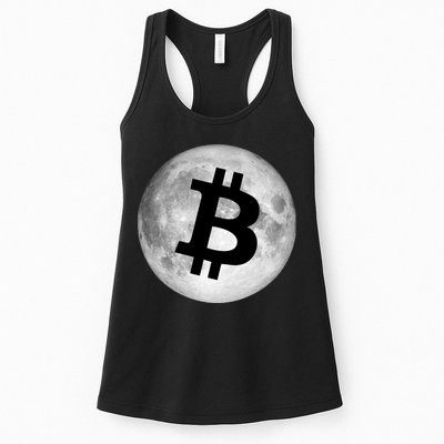 Bitcoin Cryptocurrency Fly Me To The Moon Logo Womens Tank Top