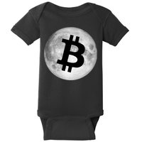Bitcoin Cryptocurrency Fly Me To The Moon Logo Baby Bodysuit
