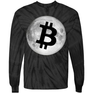 Bitcoin Cryptocurrency Fly Me To The Moon Logo Tie-Dye Long Sleeve Shirt