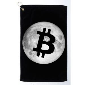 Bitcoin Cryptocurrency Fly Me To The Moon Logo Platinum Collection Golf Towel