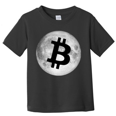 Bitcoin Cryptocurrency Fly Me To The Moon Logo Toddler T-Shirt