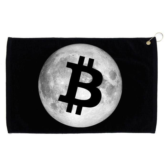 Bitcoin Cryptocurrency Fly Me To The Moon Logo Grommeted Golf Towel