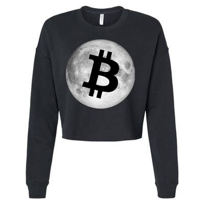 Bitcoin Cryptocurrency Fly Me To The Moon Logo Cropped Pullover Crew