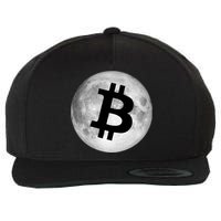 Bitcoin Cryptocurrency Fly Me To The Moon Logo Wool Snapback Cap