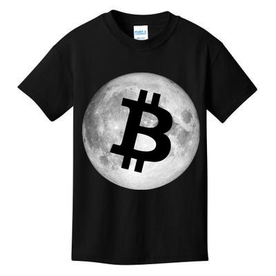 Bitcoin Cryptocurrency Fly Me To The Moon Logo Kids T-Shirt