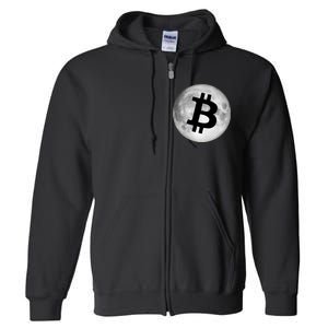 Bitcoin Cryptocurrency Fly Me To The Moon Logo Full Zip Hoodie