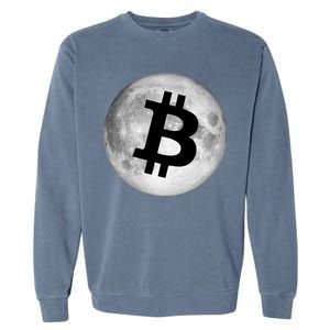 Bitcoin Cryptocurrency Fly Me To The Moon Logo Garment-Dyed Sweatshirt