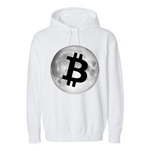 Bitcoin Cryptocurrency Fly Me To The Moon Logo Garment-Dyed Fleece Hoodie