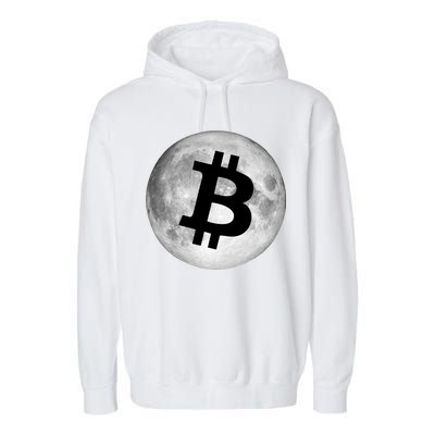 Bitcoin Cryptocurrency Fly Me To The Moon Logo Garment-Dyed Fleece Hoodie