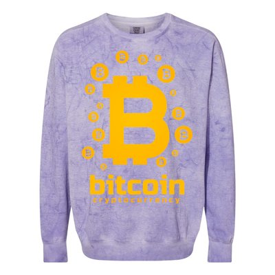 Bitcoin Cryptocurrency Logo Colorblast Crewneck Sweatshirt