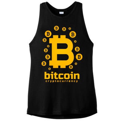 Bitcoin Cryptocurrency Logo Ladies PosiCharge Tri-Blend Wicking Tank