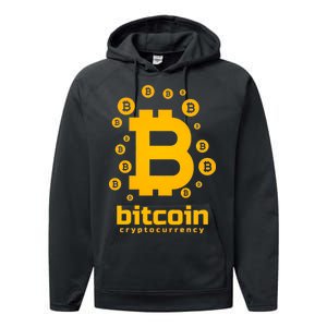 Bitcoin Cryptocurrency Logo Performance Fleece Hoodie