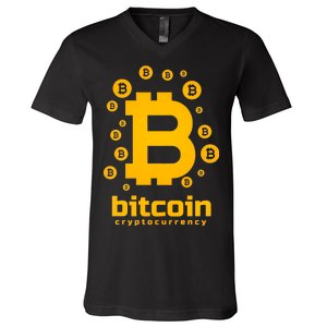 Bitcoin Cryptocurrency Logo V-Neck T-Shirt