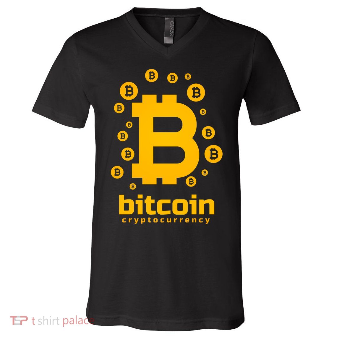 Bitcoin Cryptocurrency Logo V-Neck T-Shirt