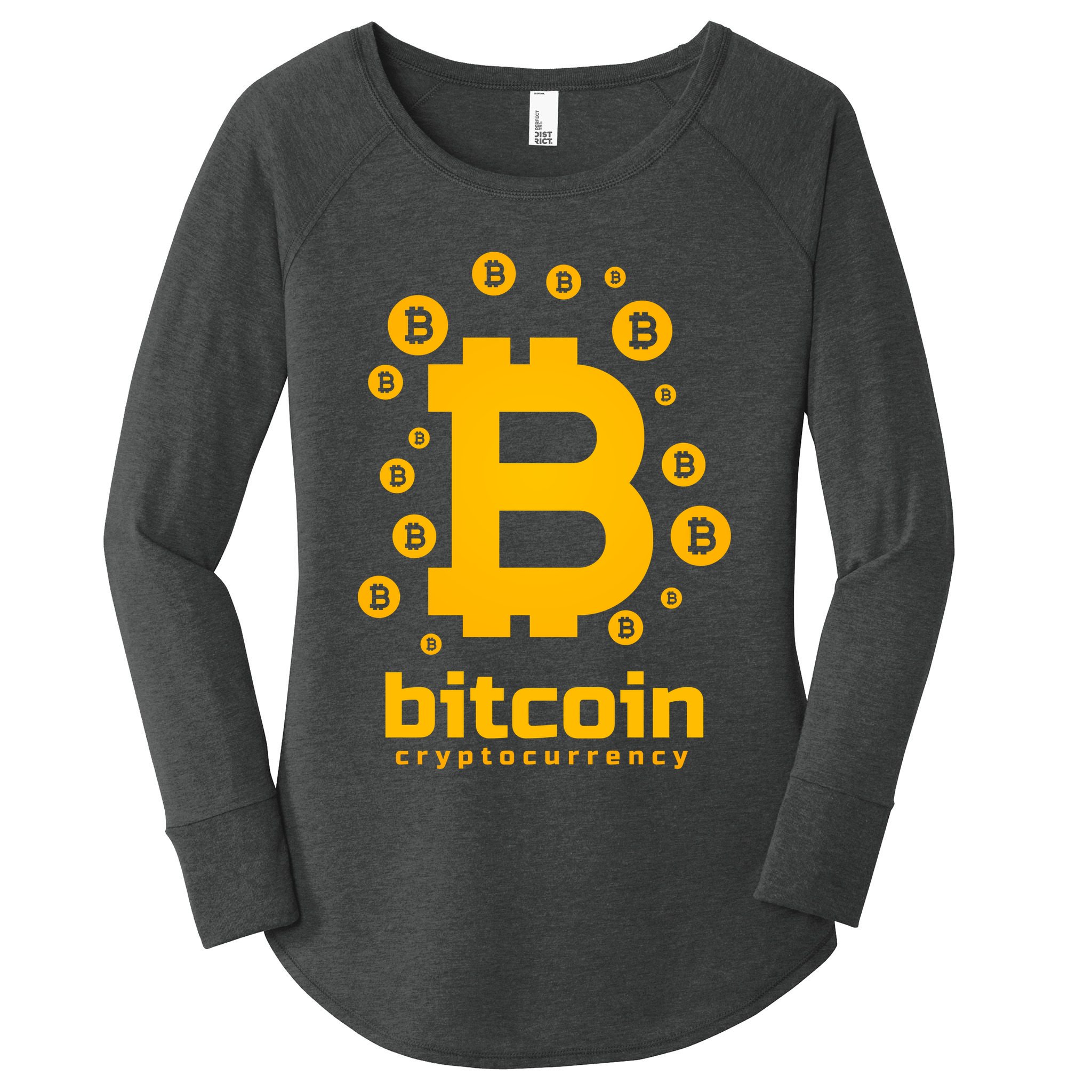 Bitcoin Cryptocurrency Logo Women's Perfect Tri Tunic Long Sleeve Shirt