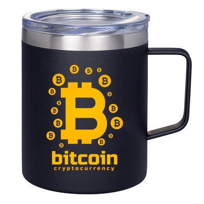 Bitcoin Cryptocurrency Logo 12oz Stainless Steel Coffee Mug