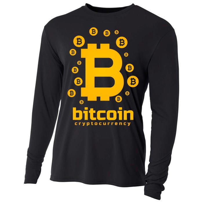 Bitcoin Cryptocurrency Logo Cooling Performance Long Sleeve Crew